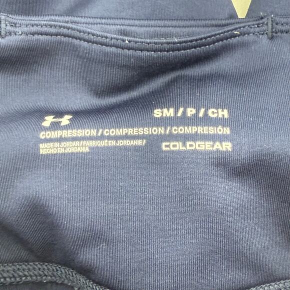 Under Armour ColdGear Compression Leggings Womens Small Navy Blue Athletic - Picture 3 of 4